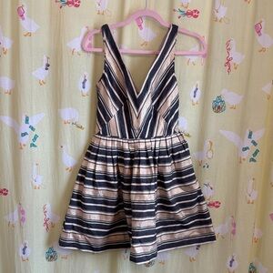 J. Crew Navy and Cream Striped Dress